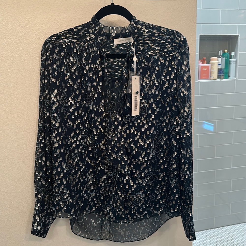 Jonathan Simkhai Prussian Blue Blouse
